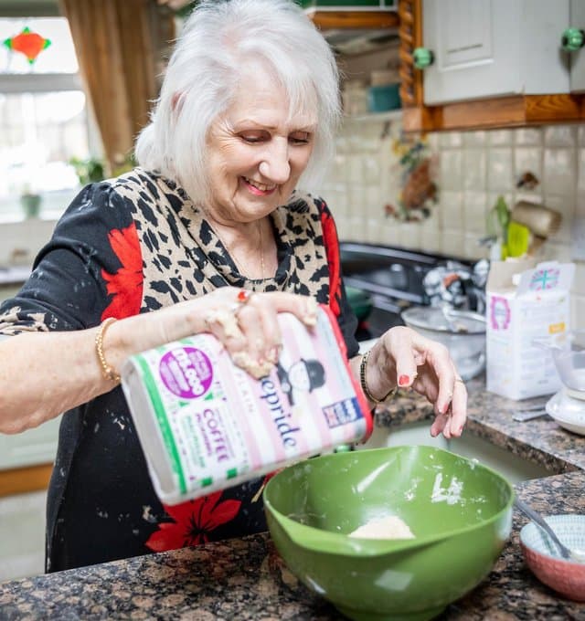 Older lady baking