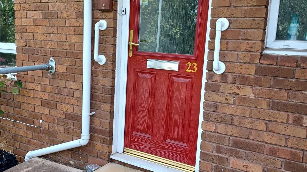 grab rails and half step front door