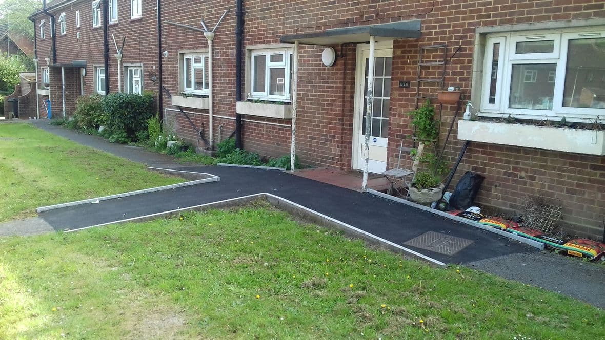 ramped shared access path for using rollator
